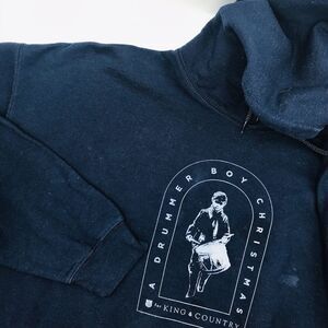 For King & Country Hoodie A Drummer Boy Christmas *Small Stain* Navy Size 4XL